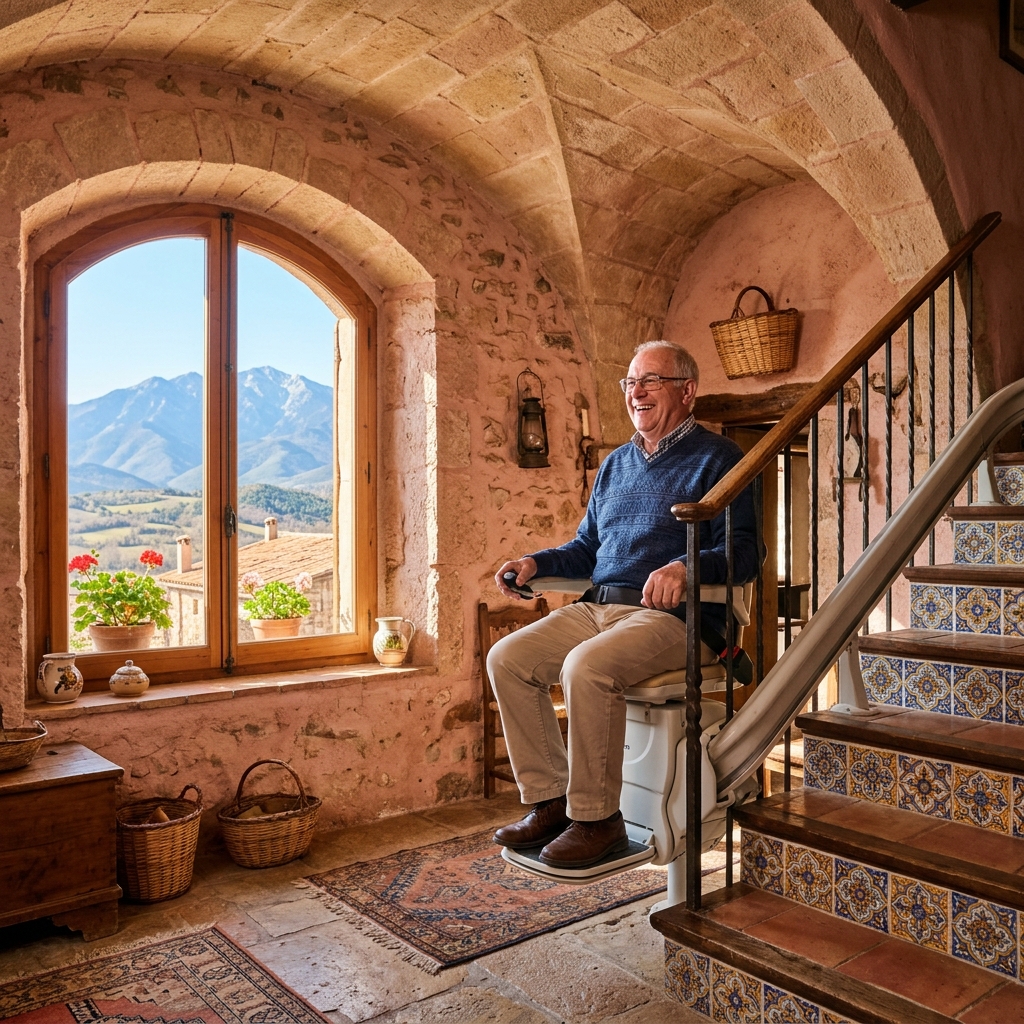 Installation de monte-escalier à Perpignan dans une maison traditionnelle